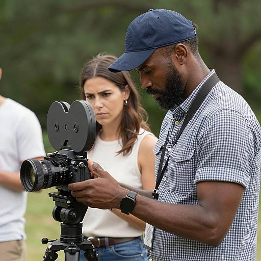 Outdoor Photographer with Film Camera Scene