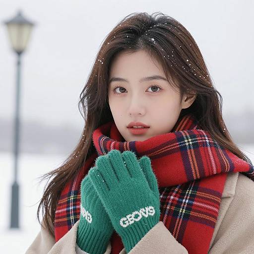 Winter Portrait of an Asian Woman