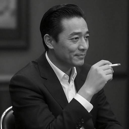 Elegant Man in Black and White Portrait