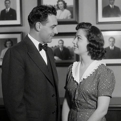 Intimate 1930s Black-and-White Couple Portrait