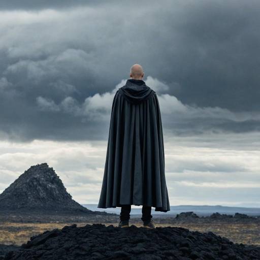 Bald Hero in Armor Staring at Clouds