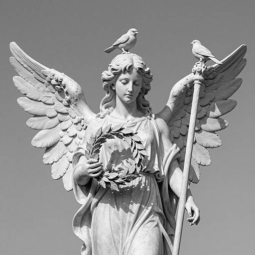 Elegant Black and White Angel Sculpture