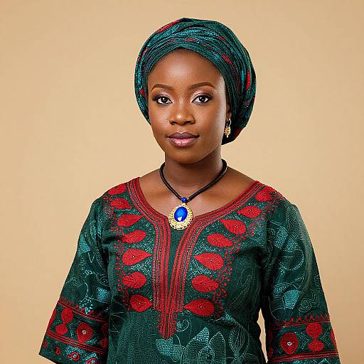 Elegant Black Woman in Traditional Dress