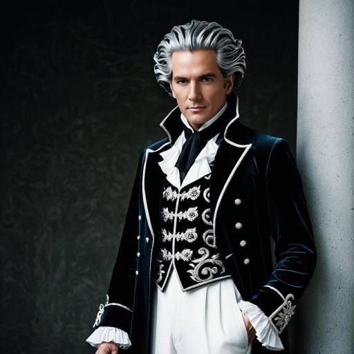 Elegant Male in Historic Velvet Costume
