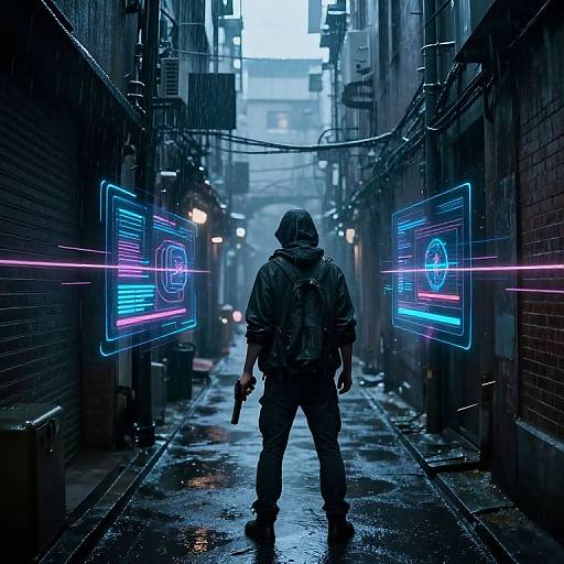 Cyberpunk Alley AI Threat Detection