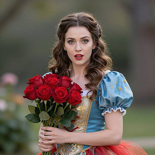 Fantasy Woman with Red Roses