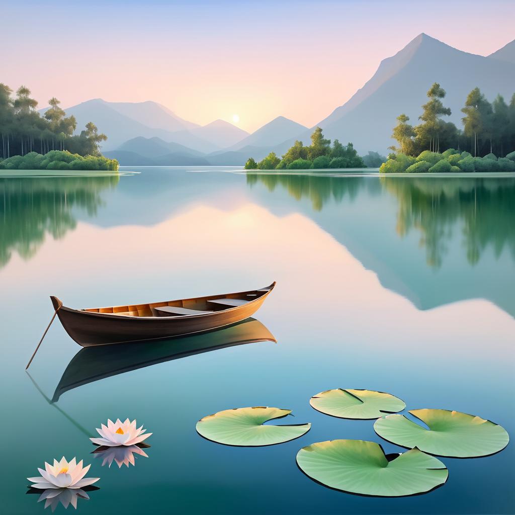 Tranquil Sunset Over Serene Lake