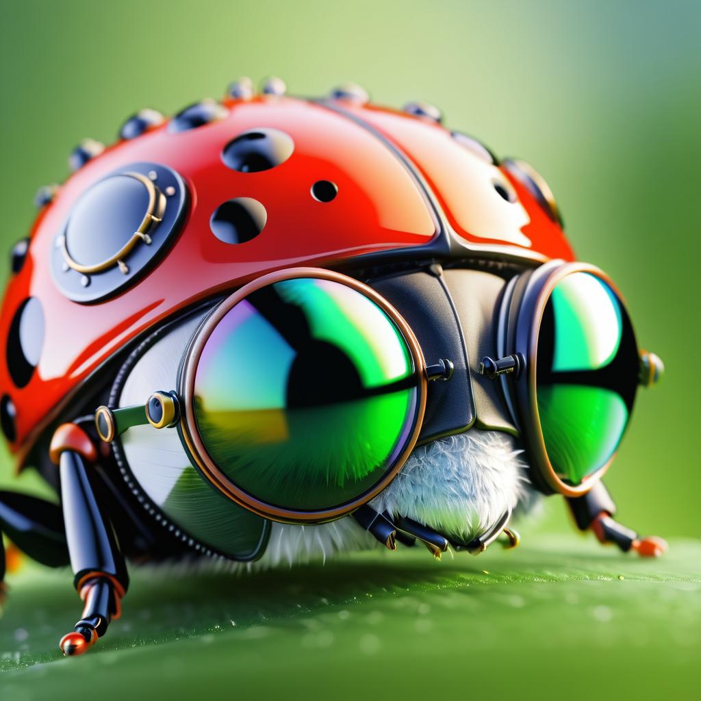 Aviator Ladybug: UHD Macro Photography