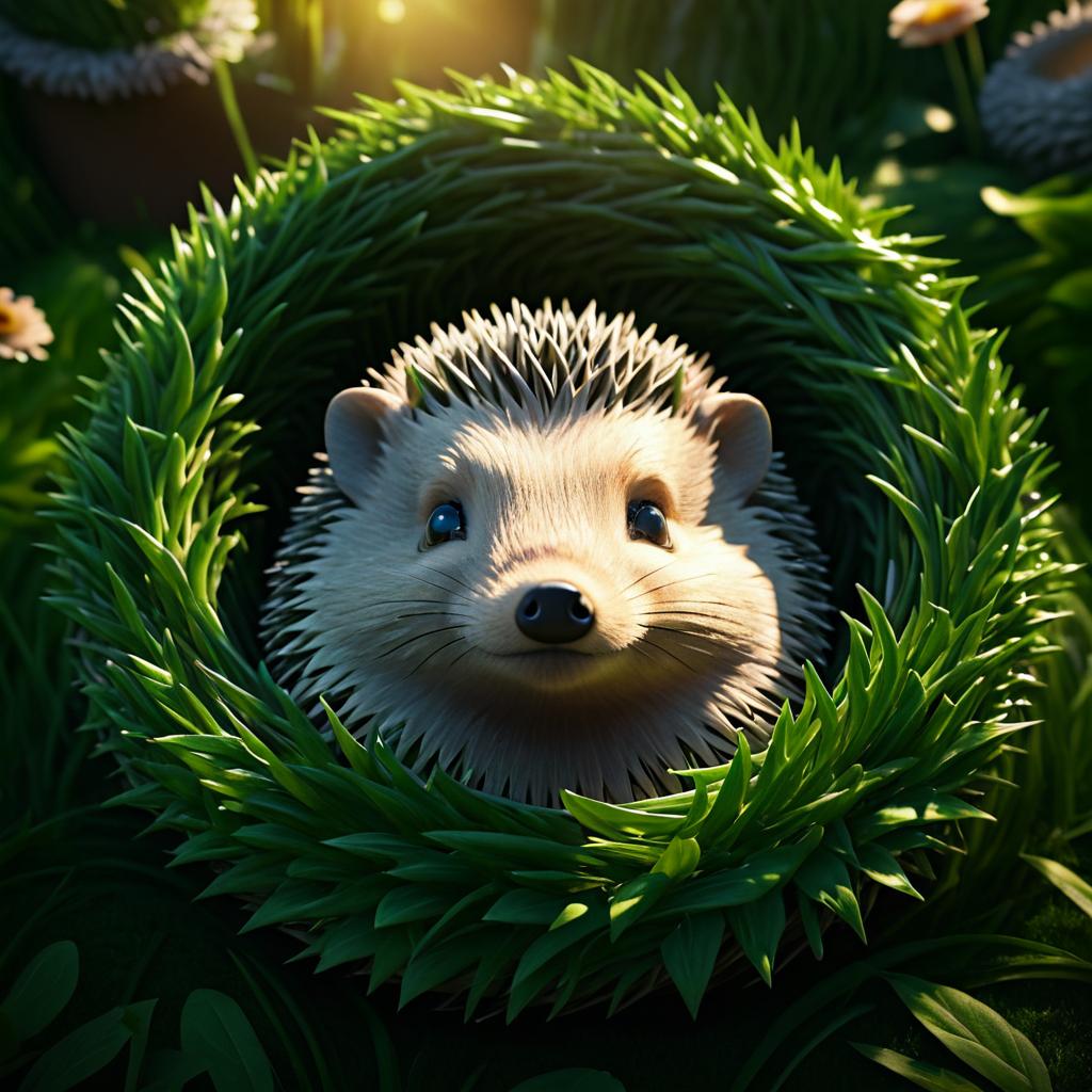 Cinematic Hedgehog Portrait in Nature