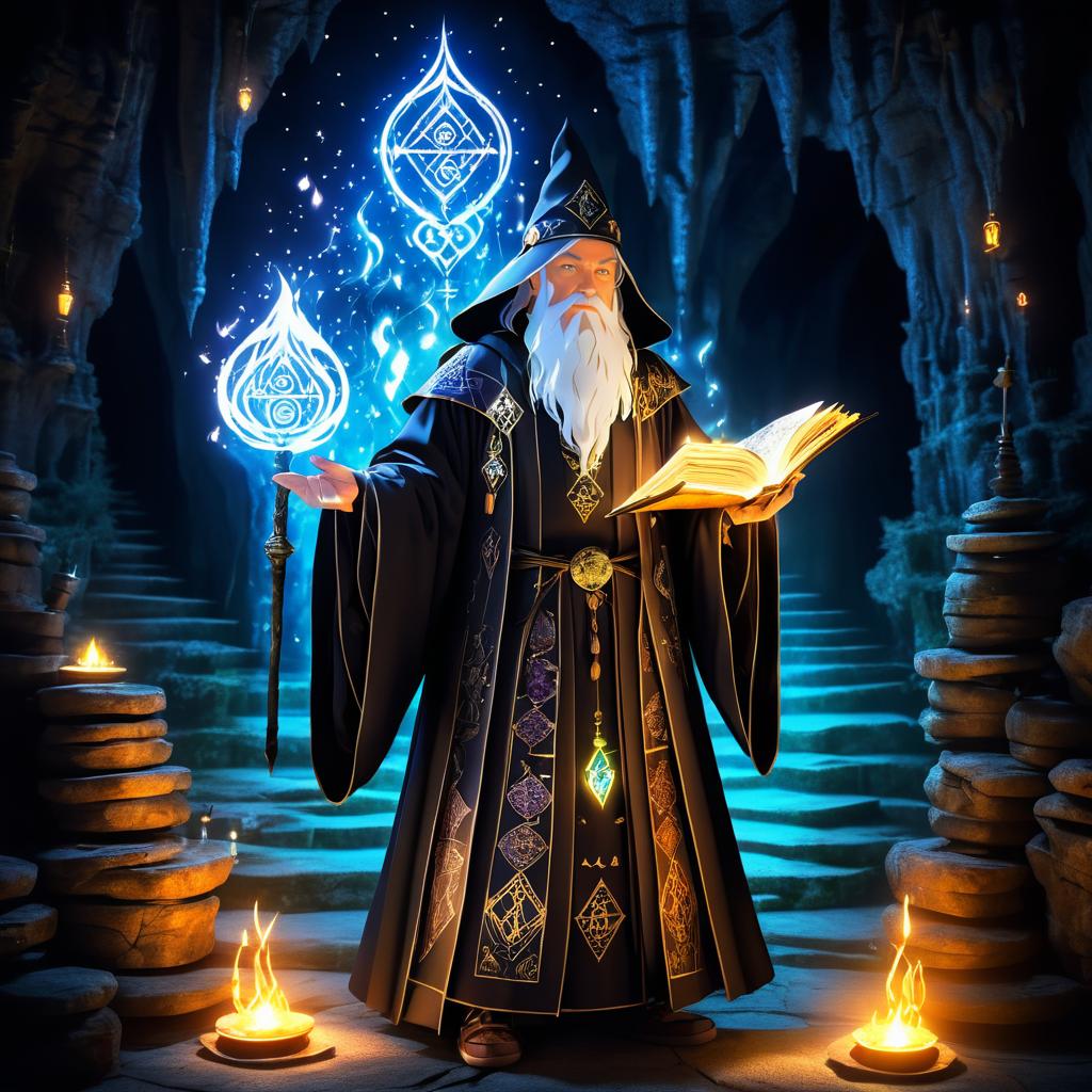 The Enigmatic Wizard in a Cave