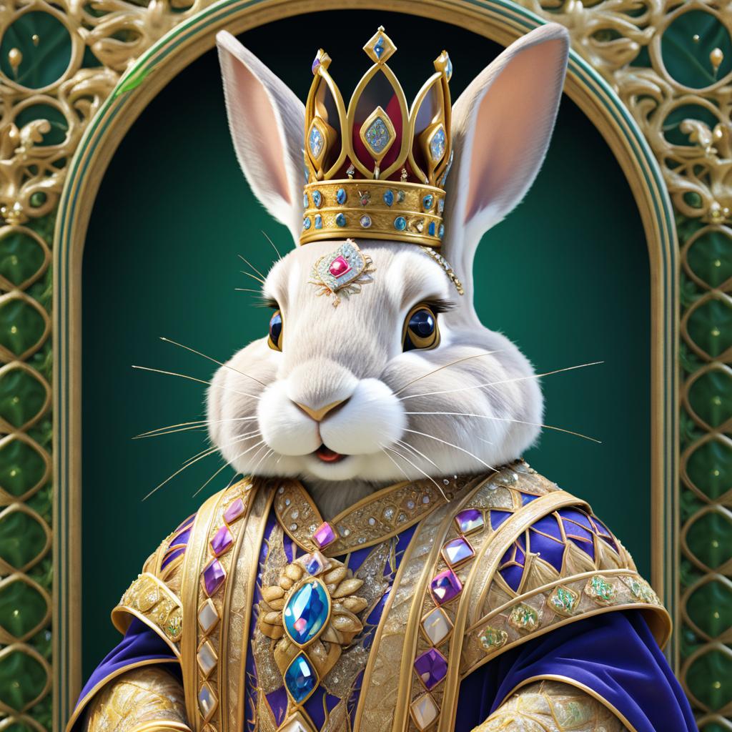 Regal Rabbit King in Royal Attire