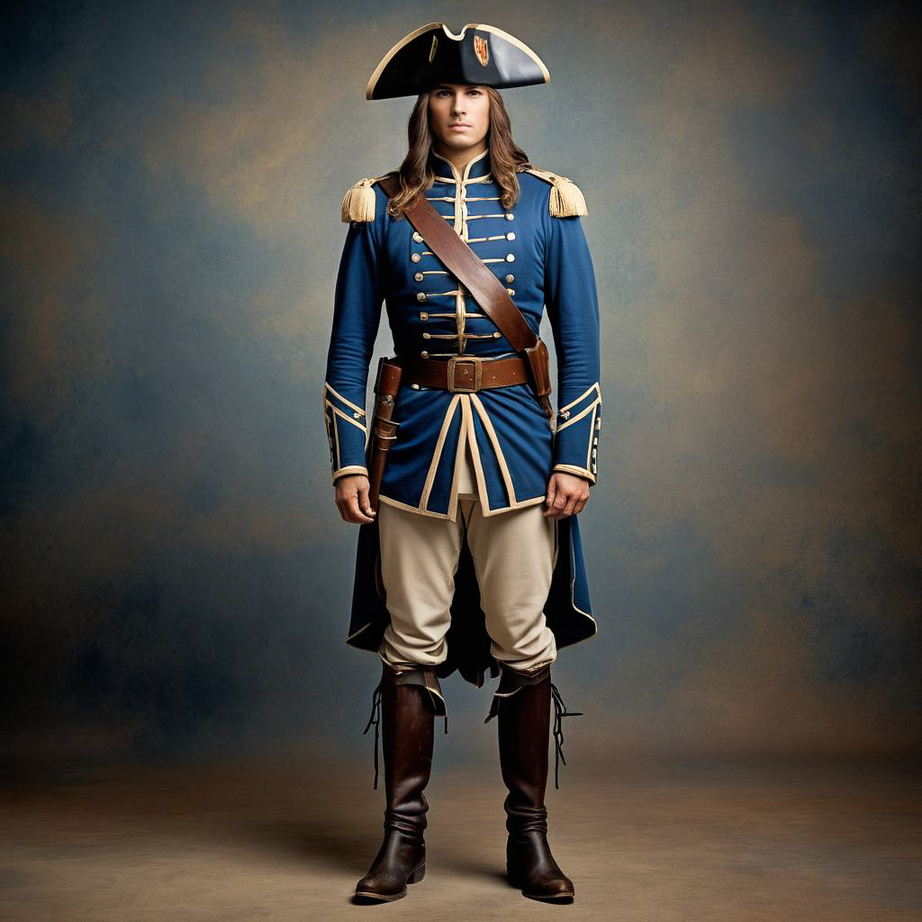 Stern Cavalryman in Historical Uniform