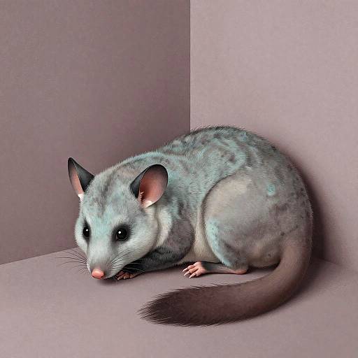 Wistful Possum in Surreal Pastels