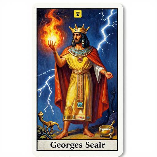 Seurat Style Babylonian Magician Tarot