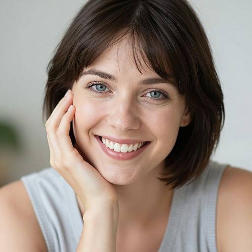 Vibrant Close-Up of Smiling Woman