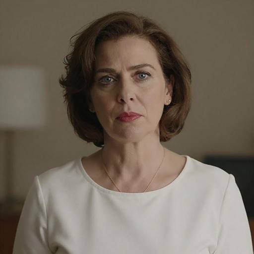 Serious Middle-Aged Woman Centered Portrait