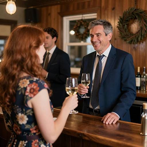 Social Gathering at Cozy Wooden Bar