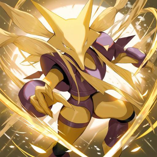 Illustration of Alakazam, pokemon in the style of Lloule