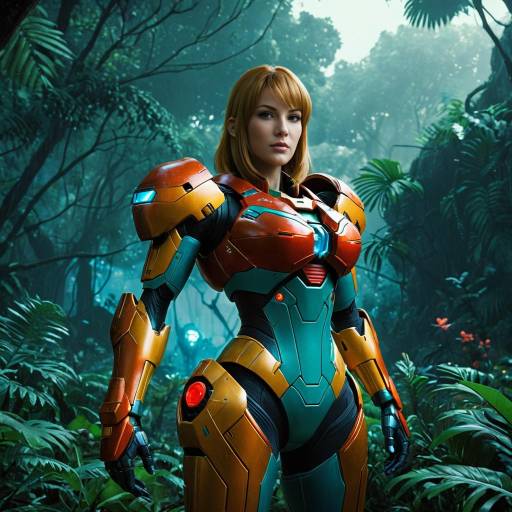 Hyper-Realistic Samus Aran in Alien Jungle