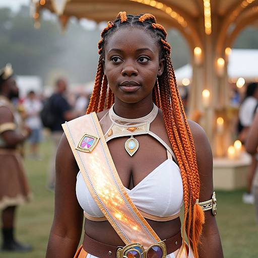 Stylish Black Woman in Fantasy Costume