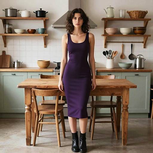 Young Woman in Rustic Kitchen