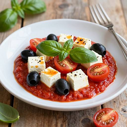 Glistening Feta with Tomato and Olives