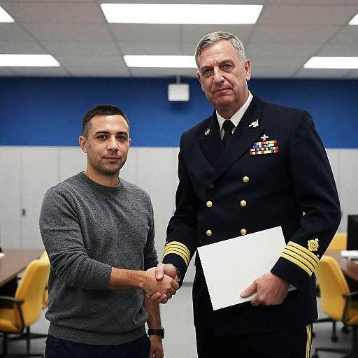 Serious Handshake in Modern Office