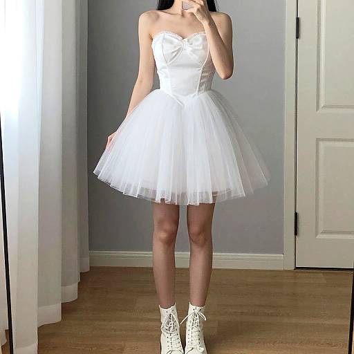Indoor Portrait in White Tutu Dress