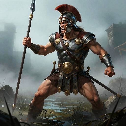 Ajax in Foggy Swamp Battle