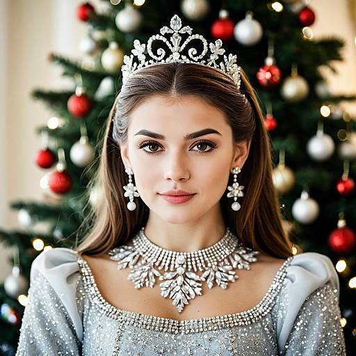 Christmas Queen with Sparkling Jewelry