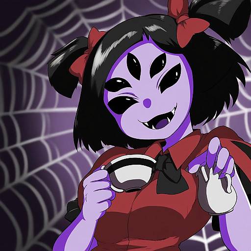 Illustration of Muffet, undertale in the style of Himajin noizu