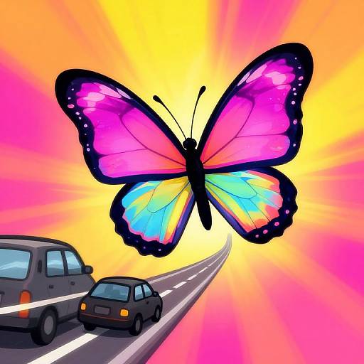 Cute Butterfly on Vibrant Background