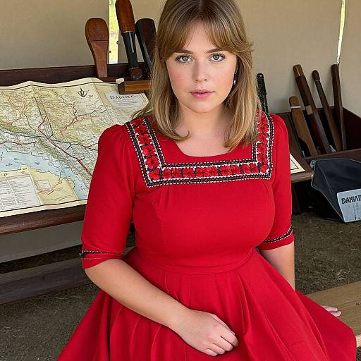 Vintage Dakota Red Dress Portrait