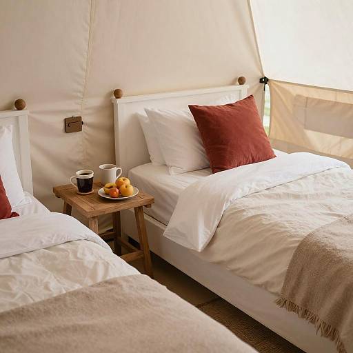Cozy Rustic Tent Bedroom Photography