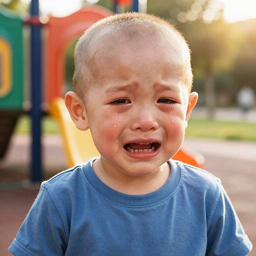 Tender Moment of Crying Child