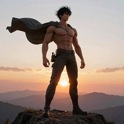 Anime Gigachad Heroic Mountain Peak