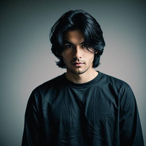 Portrait of young man in black shirt