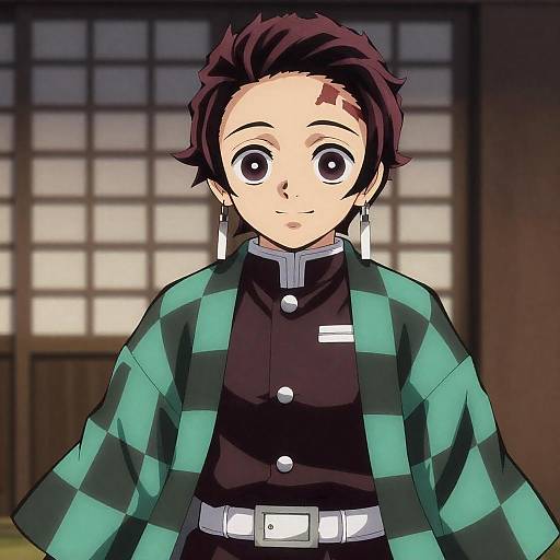 Anime Character in Demon Slayer Uniform