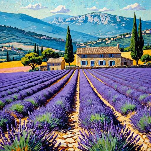 Impressionist Lavender Fields in Provence