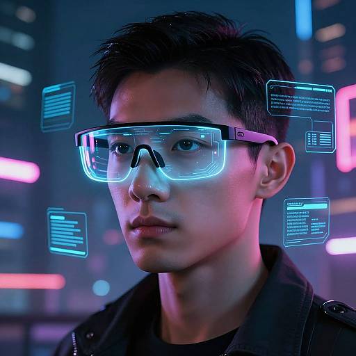 Futuristic Cyberpunk AR Glasses