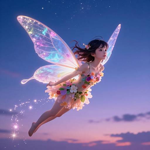 Fairy Girl Anime Twilight Flight
