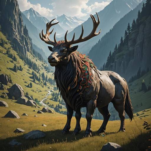 Mythical Beast in Enchanted Valley Mythical Beast in Enchanted Valley