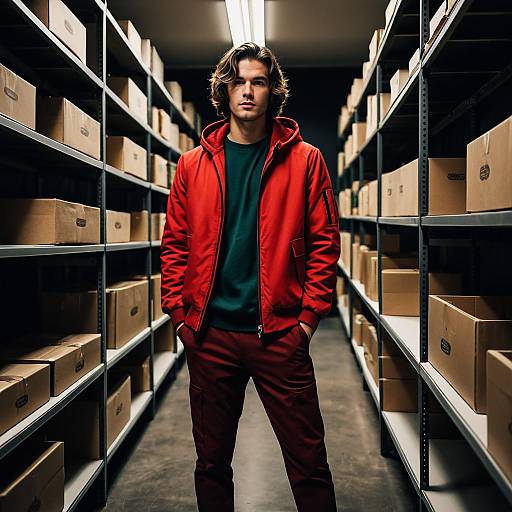 Stylish Young Man in Money Heist Inspired Outfit