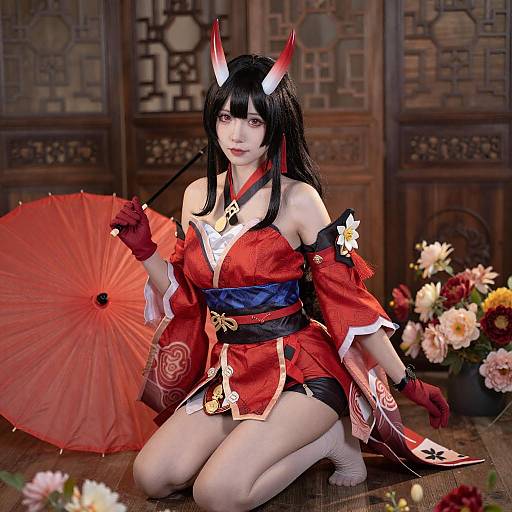 Asian Woman in Japanese-Inspired Cosplay