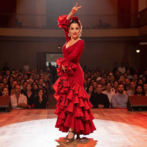 Sensual Spanish Flamenco Dancer Performance