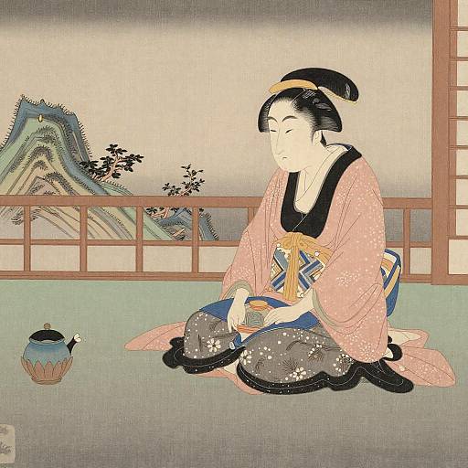 Edo Courtly Scenes in Harunobu Style