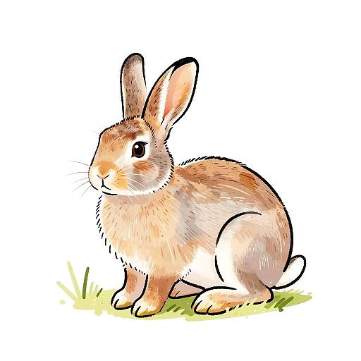 Minimalistic Pastel Hare Landscape