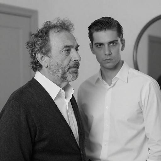Black and White Portrait of Two Men