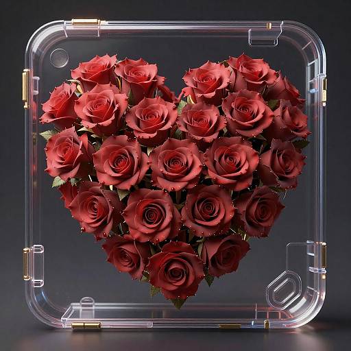 Intricate Heart of Roses in HeartArt Style