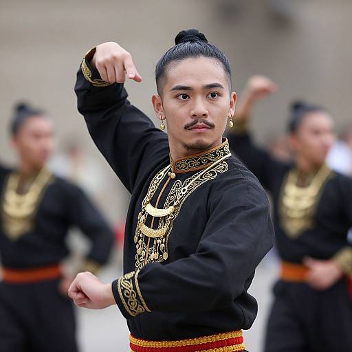 Realistic Asian Male Folk Dance